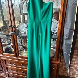 Betsy & Adam One Shoulder Green Dress Worn Once. Excellent condition.